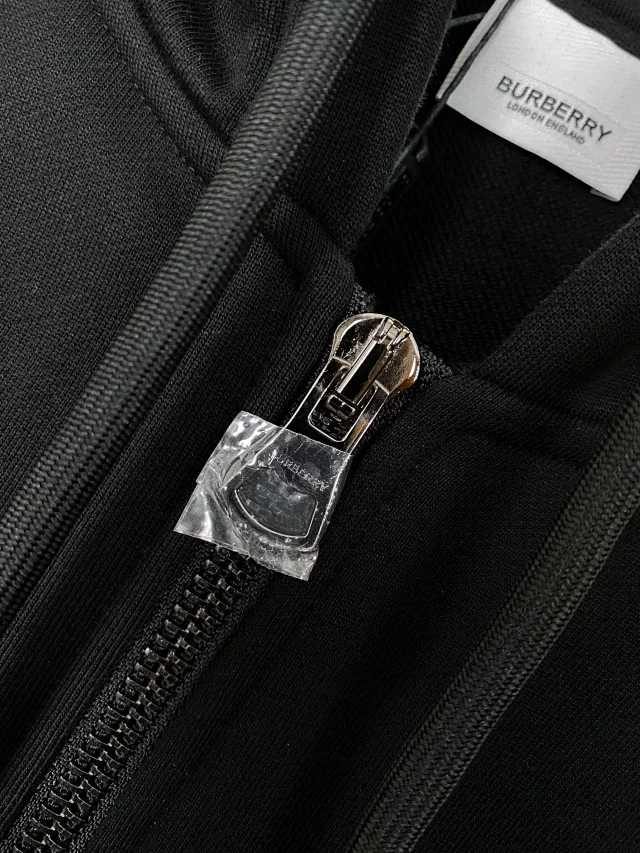 Burberry Hoodies & Sweatshirts Zip-Up Hoodie with Check Panels product detail image 8