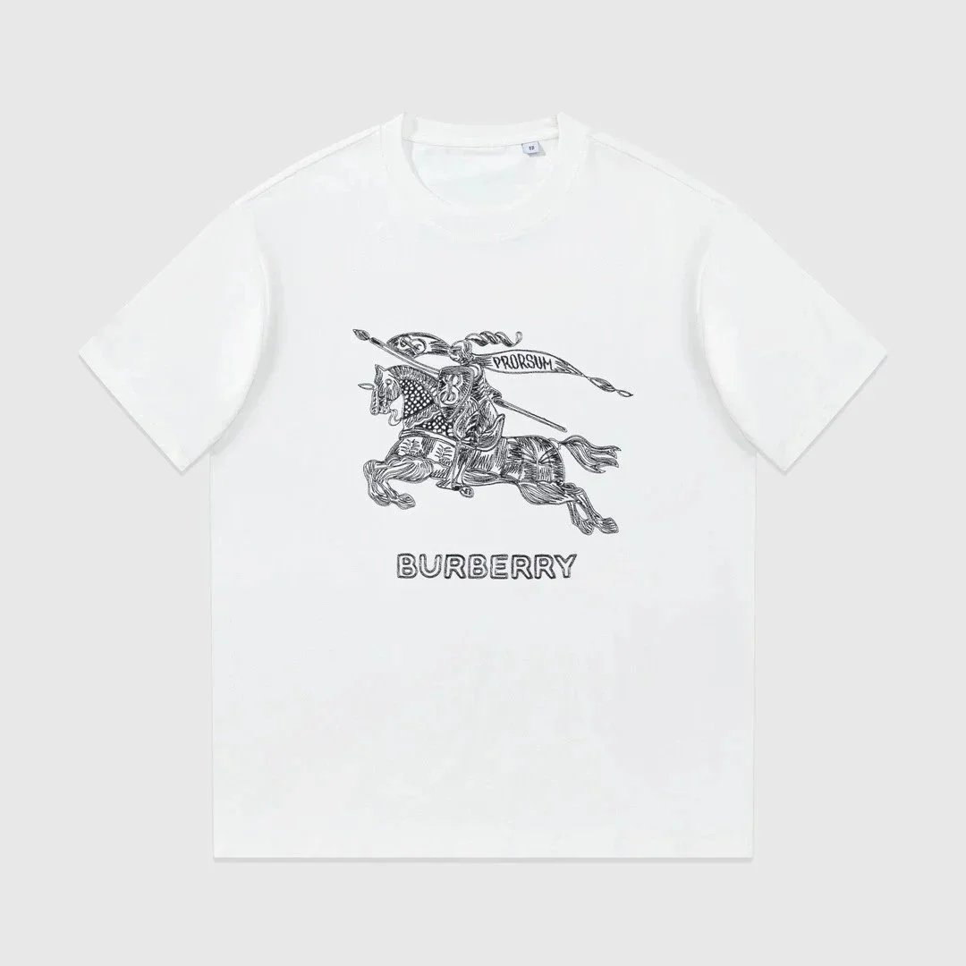 Burberry T-Shirts Short-sleeve crew-neck logo graphic image 6
