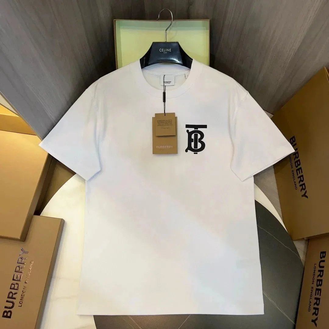 Burberry T-Shirts Short-sleeve crew-neck logo graphic image 11