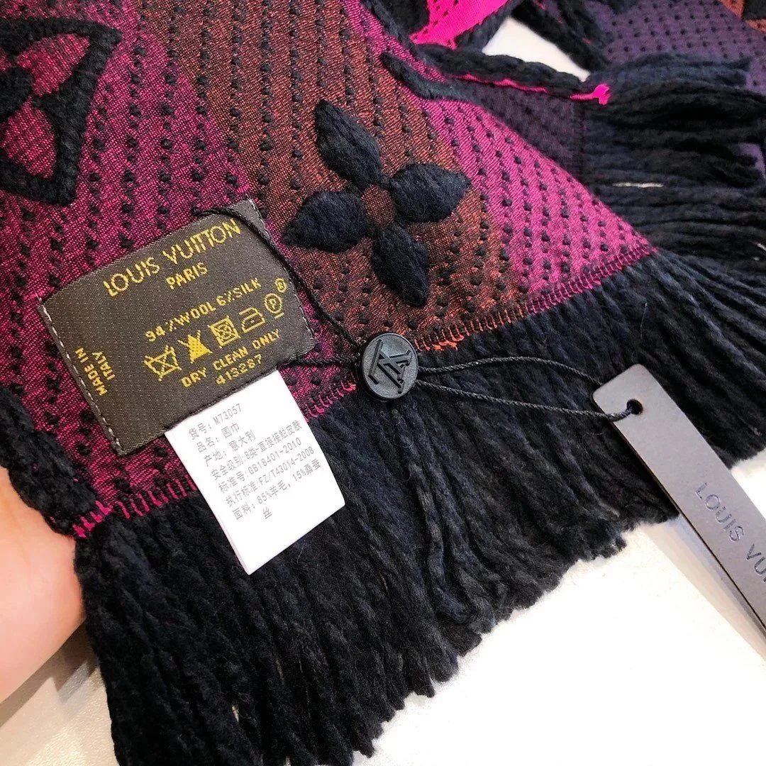 Louis Vuitton Scarves Knitted Monogram Fringe Scarf image 5