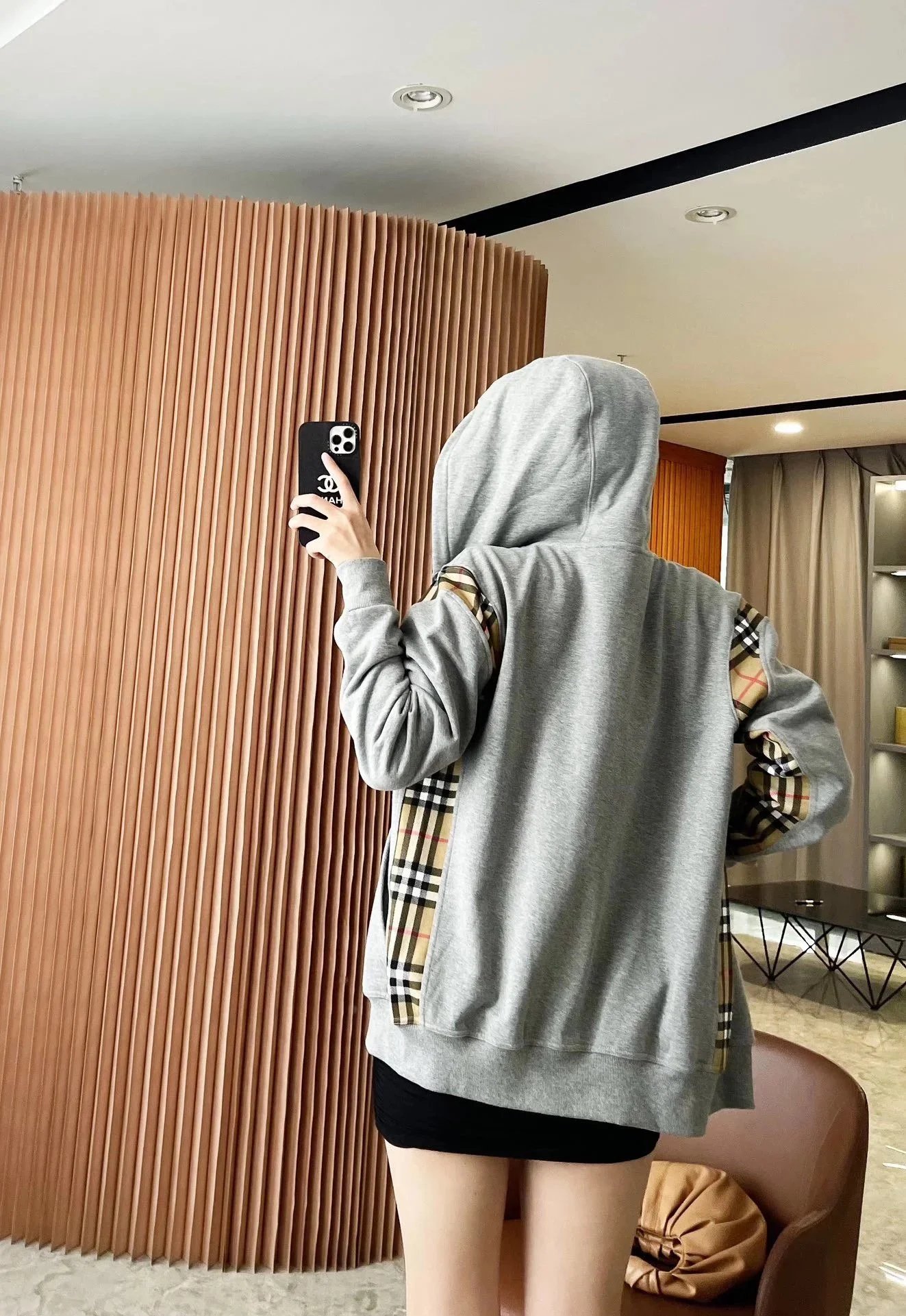 Burberry Hoodies & Sweatshirts Zip-Up Hoodie with Check Panels image 12