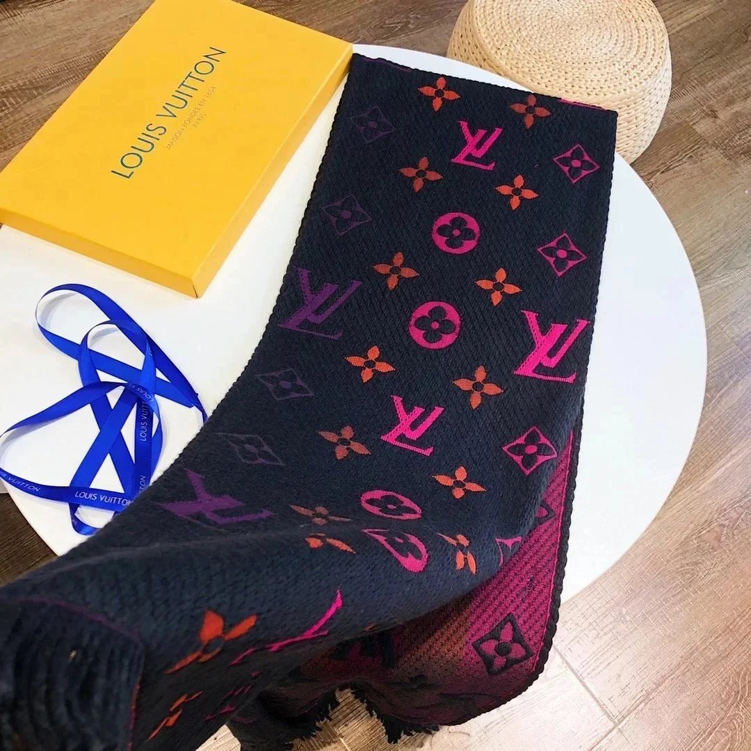 Louis Vuitton Scarves Knitted Monogram Fringe Scarf image 4