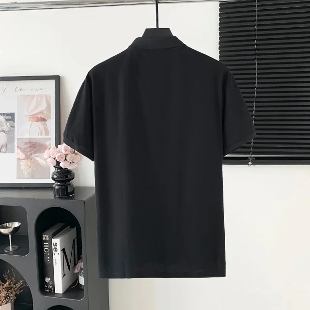 Prada Shirts Short-Sleeve Polo Shirt with Triangle Logo Patch product detail image 3