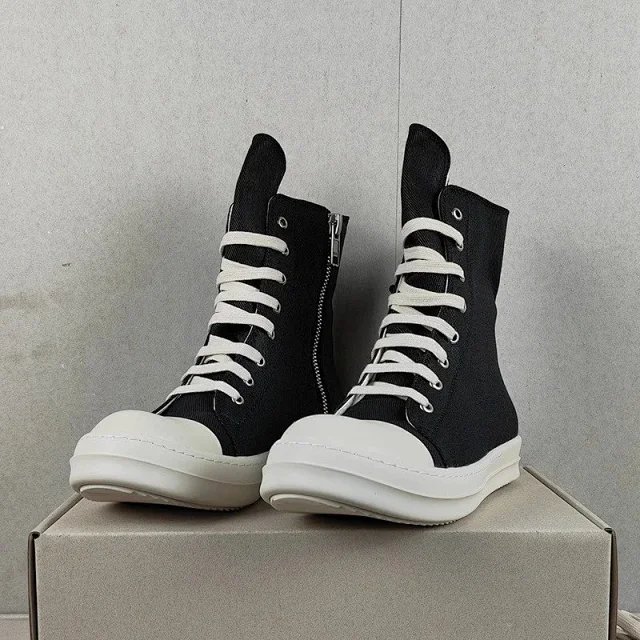 Unbranded Sneakers High-top canvas lace-up with rubber toe cap product detail image 4