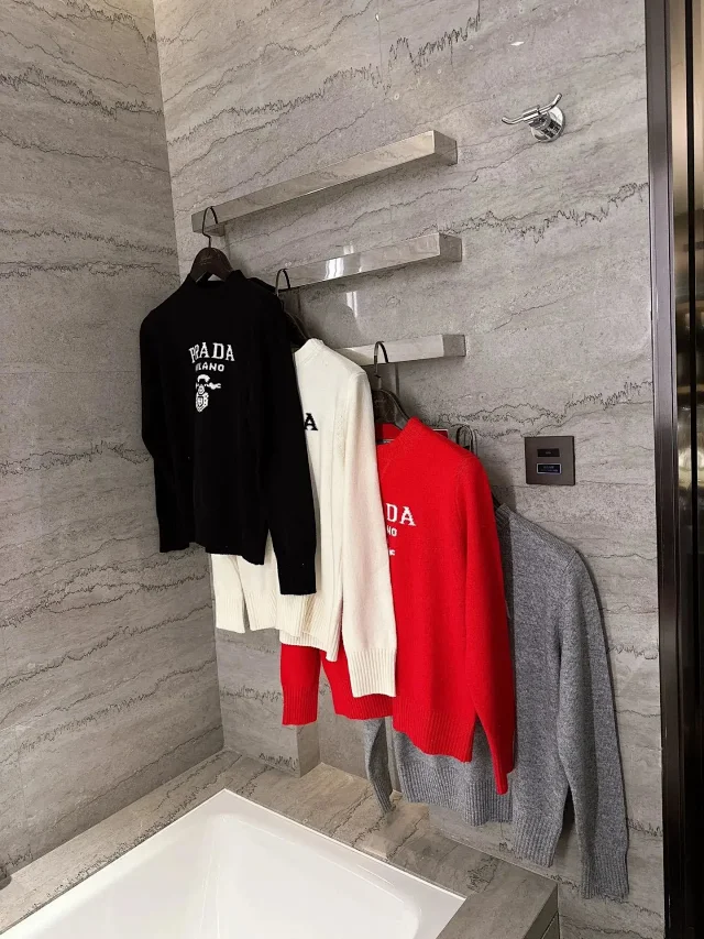 Prada Knitwear Logo Jacquard Crewneck Sweater product detail image 1