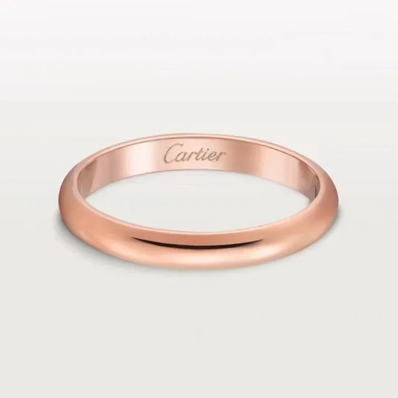 Cartier Jewelry Engraved Signature Band Ring — 1895【No Drill] Rose Gold