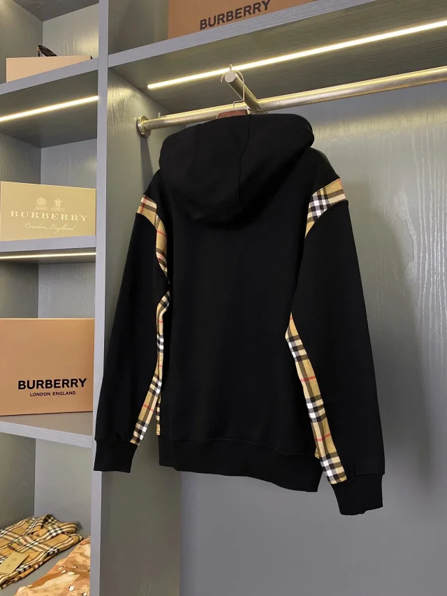 Burberry Hoodies & Sweatshirts Zip-Up Hoodie with Check Panels product detail image 10