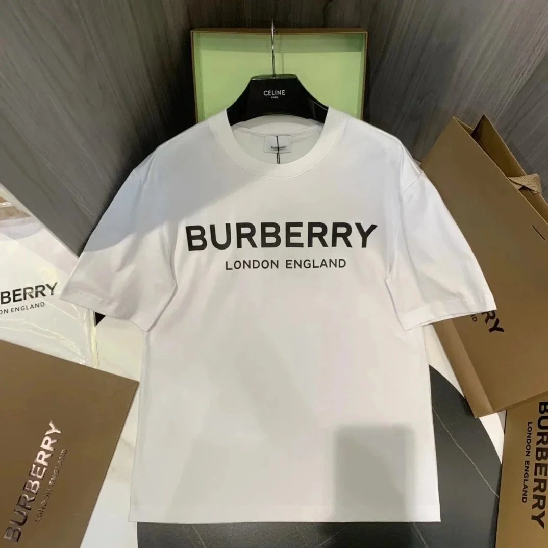 Burberry T-Shirts Short-sleeve crew-neck logo graphic — White 1