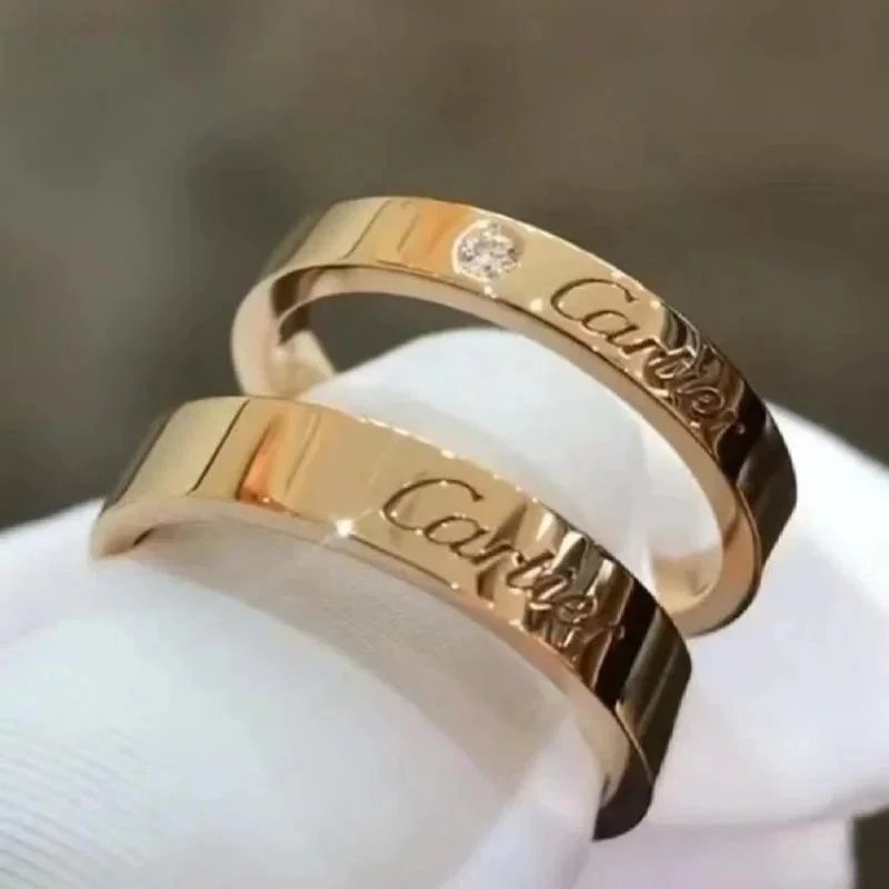 Cartier Jewelry Engraved Signature Band Ring image 4