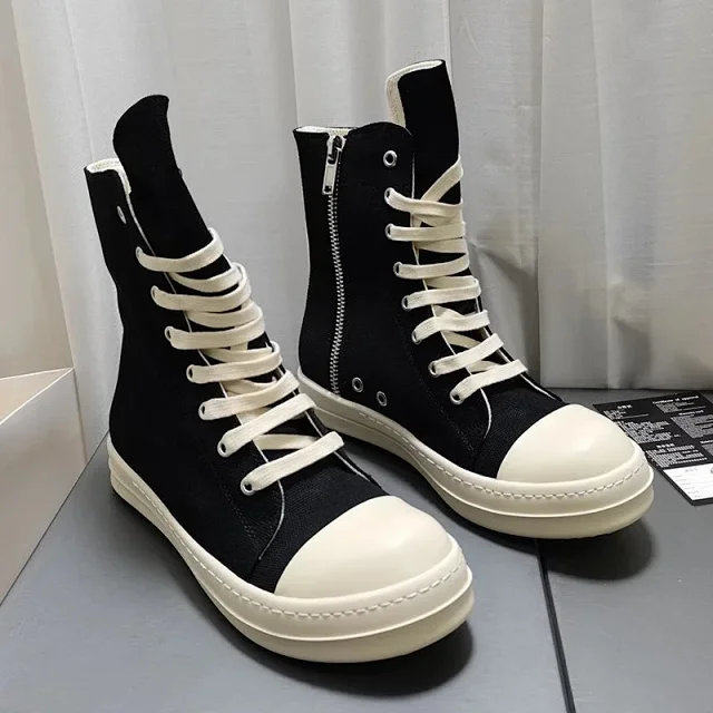 Unbranded Sneakers High-top canvas lace-up with rubber toe cap product detail image 5