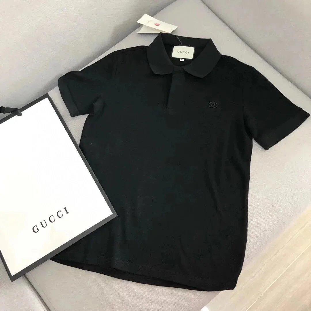 Gucci T-Shirts Short-Sleeve Polo Shirt with Interlocking G Embroidery image 5