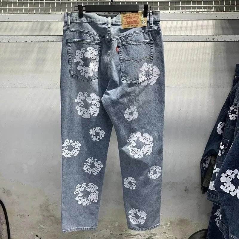 Levi's Jackets All-over floral print denim jacket — Light blue pants
