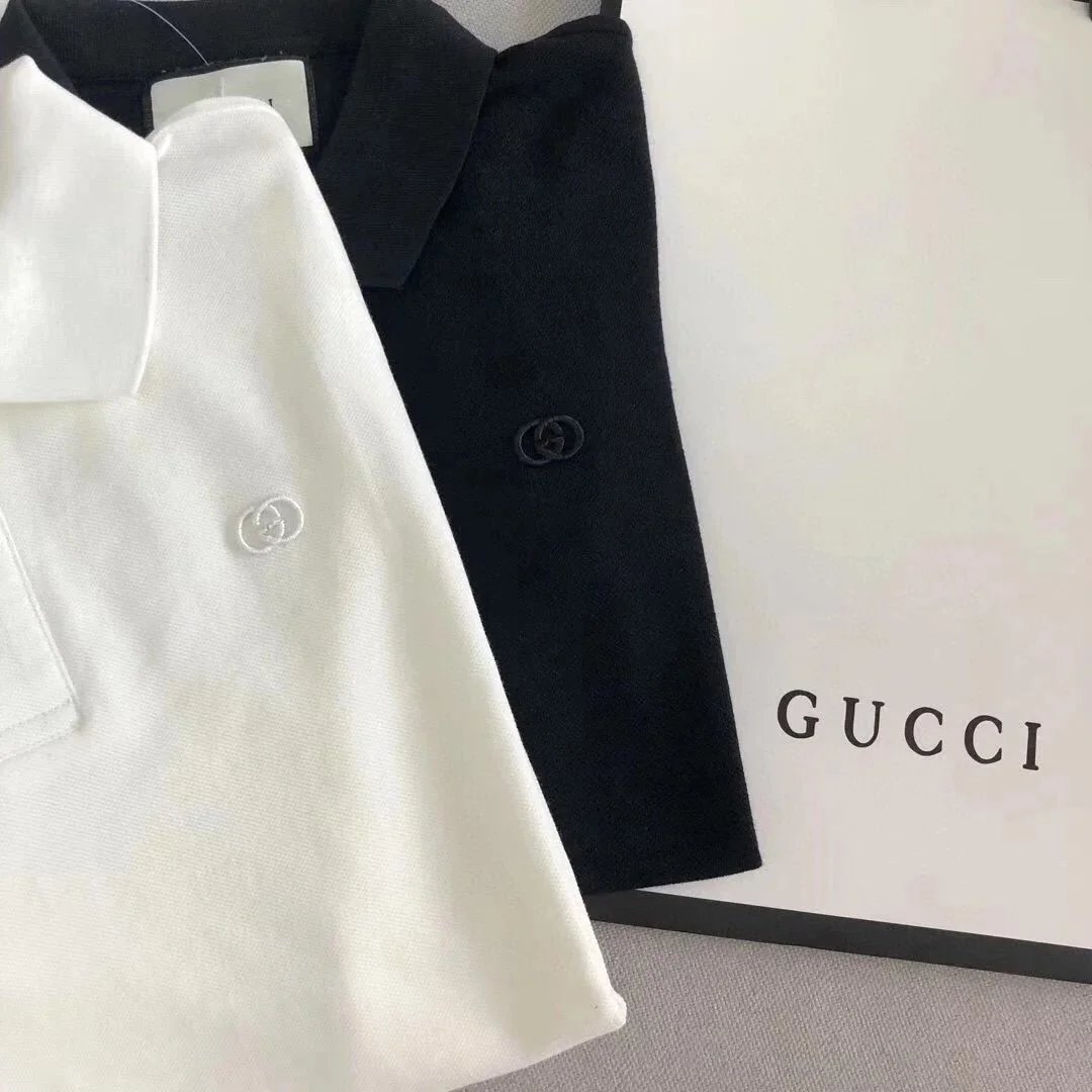 Gucci T-Shirts Short-Sleeve Polo Shirt with Interlocking G Embroidery image 7