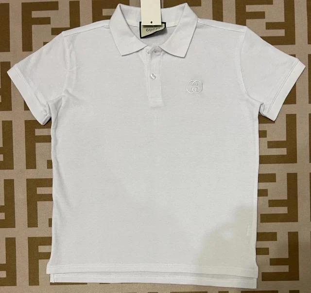 Gucci T-Shirts Short-Sleeve Polo Shirt with Interlocking G Embroidery product detail image 1