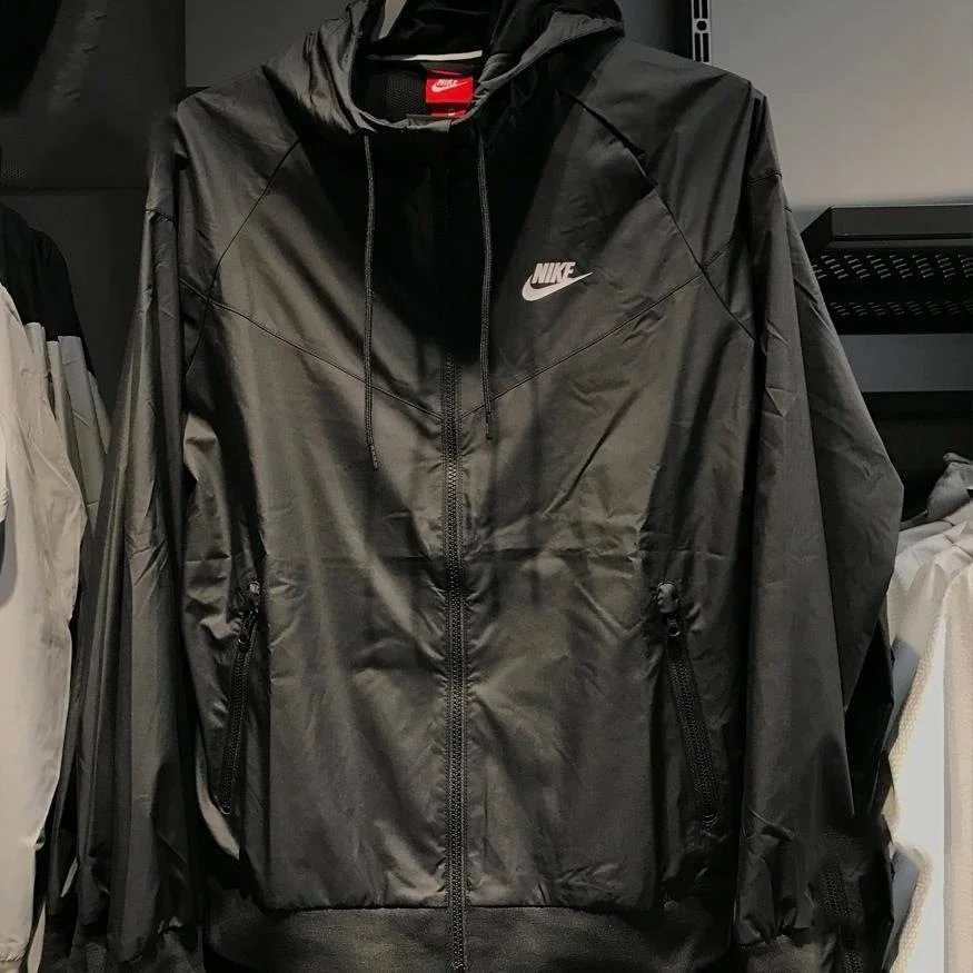 Nike Jackets Hooded color-block windbreaker — Black double layer upgrade version