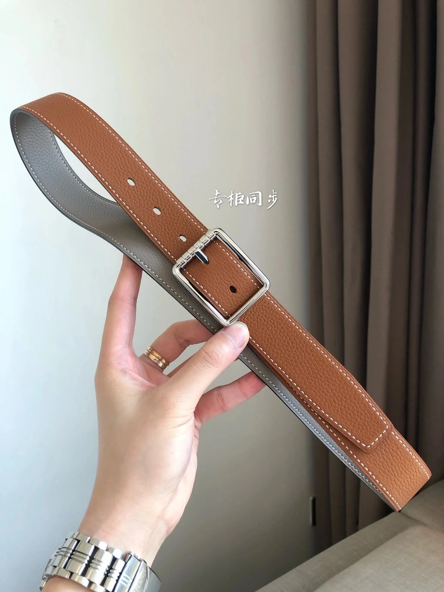 Hermès Belts 32 mm reversible grained leather pin-buckle belt image 7