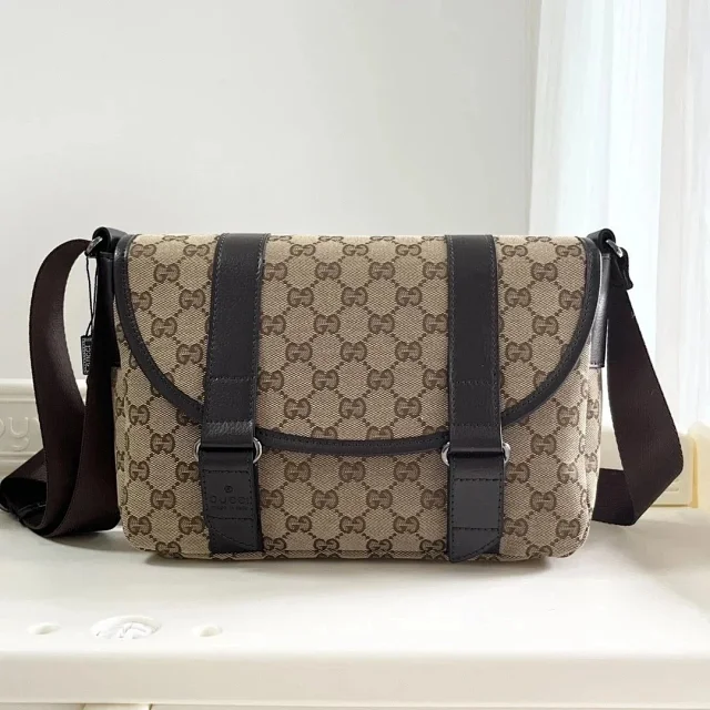Gucci Crossbody Bags GG monogram flap messenger bag product detail image 3