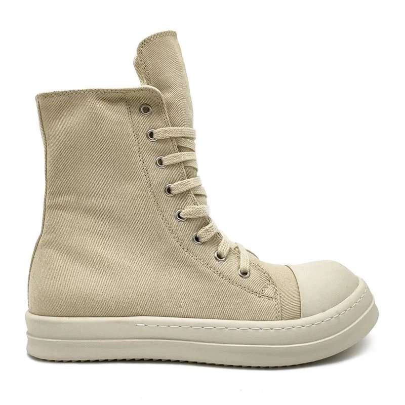 Unbranded Sneakers High-top canvas lace-up with rubber toe cap image 6