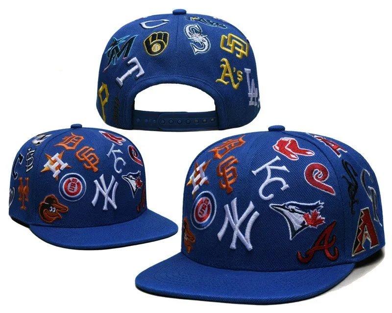 Unbranded Hats Flat-Brim Snapback Cap with Embroidered Baseball Team Logos image 6