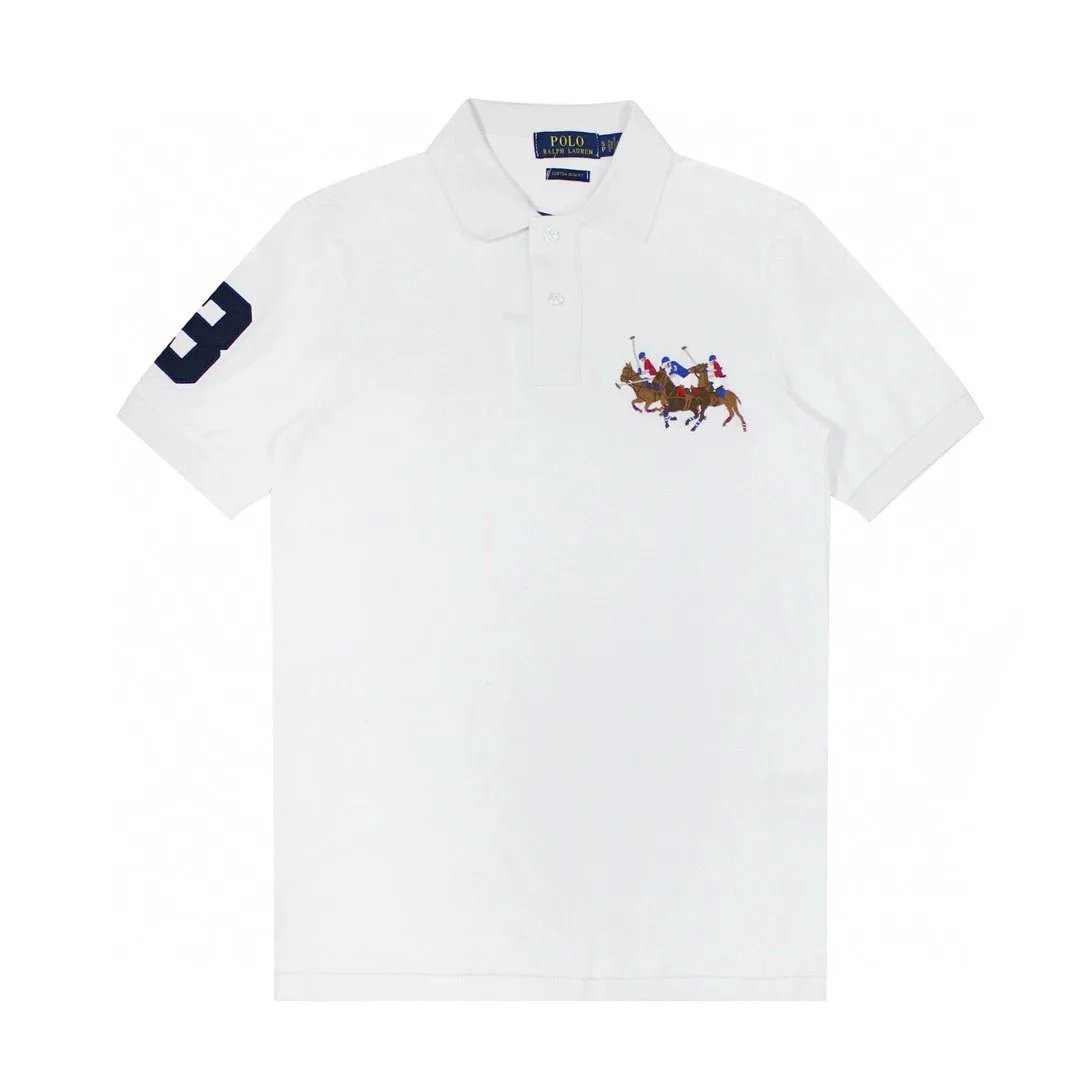 Polo Ralph Lauren Shirts Custom Slim Fit three-player embroidery — white