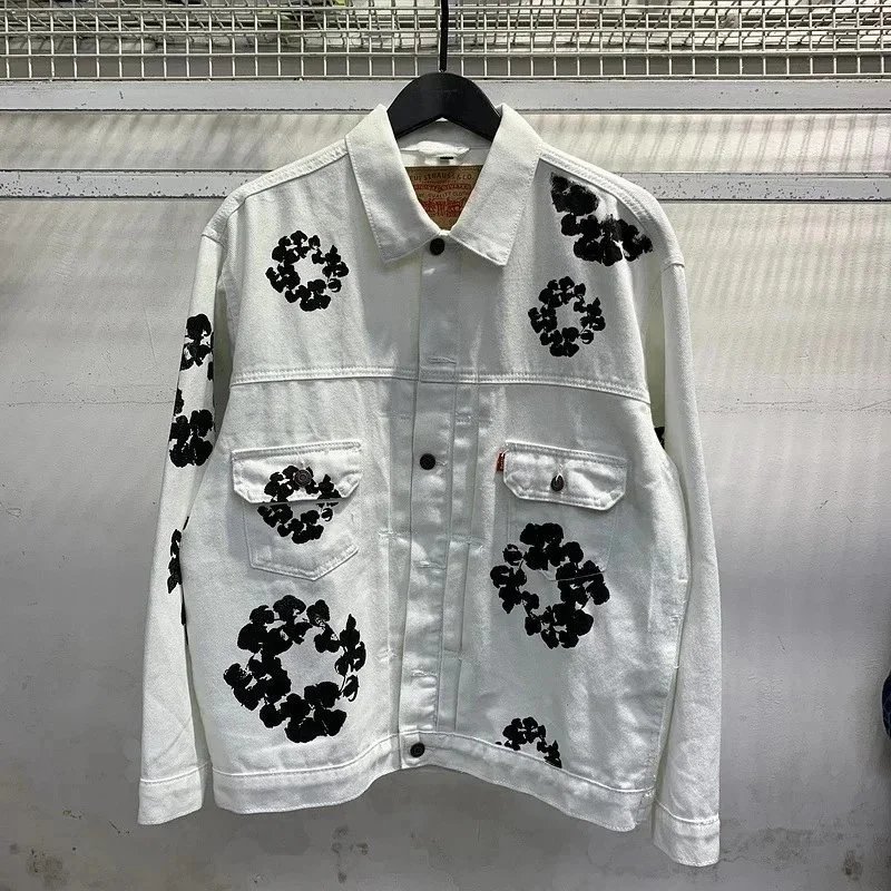 Levi's Jackets All-over floral print denim jacket — White coat