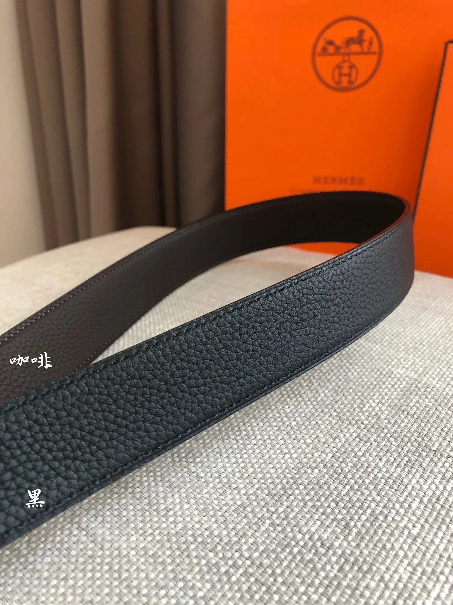 Hermès Belts 32 mm reversible grained leather pin-buckle belt image 12