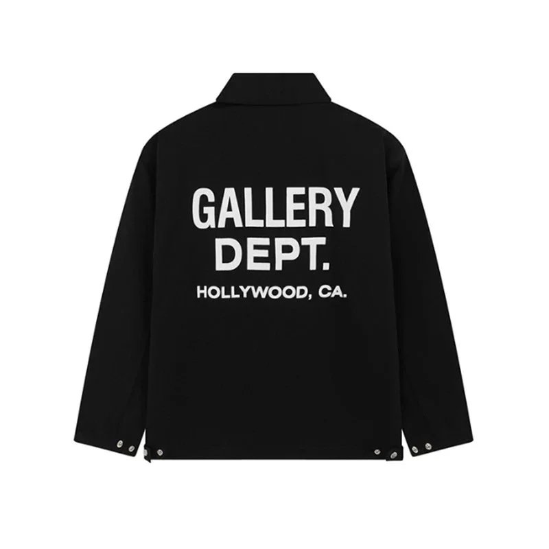 Gallery Dept. Jackets Logo-print zip-up coach jacket — Black