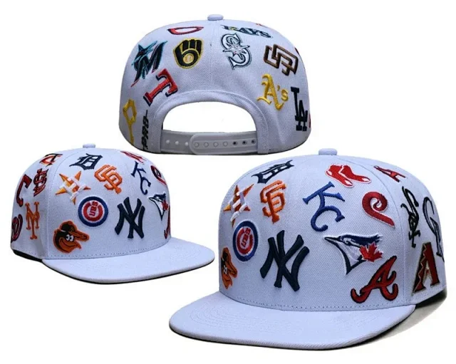 Unbranded Hats Flat-Brim Snapback Cap with Embroidered Baseball Team Logos product detail image 7