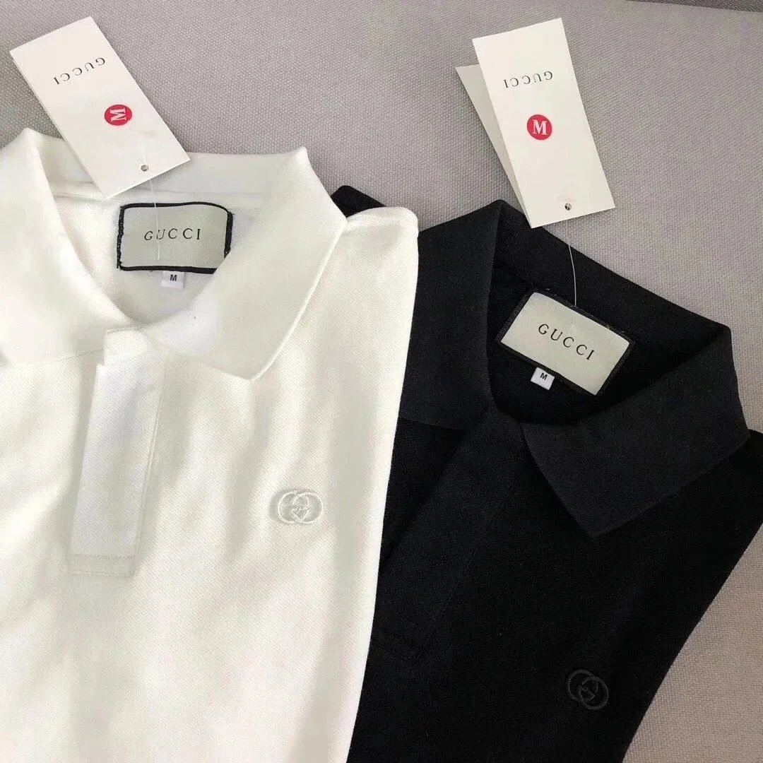 Gucci T-Shirts Short-Sleeve Polo Shirt with Interlocking G Embroidery image 3