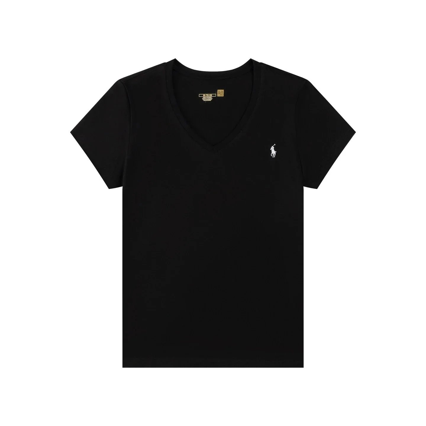 Ralph Lauren T-Shirts V-Neck Short-Sleeve Embroidered Pony — Black