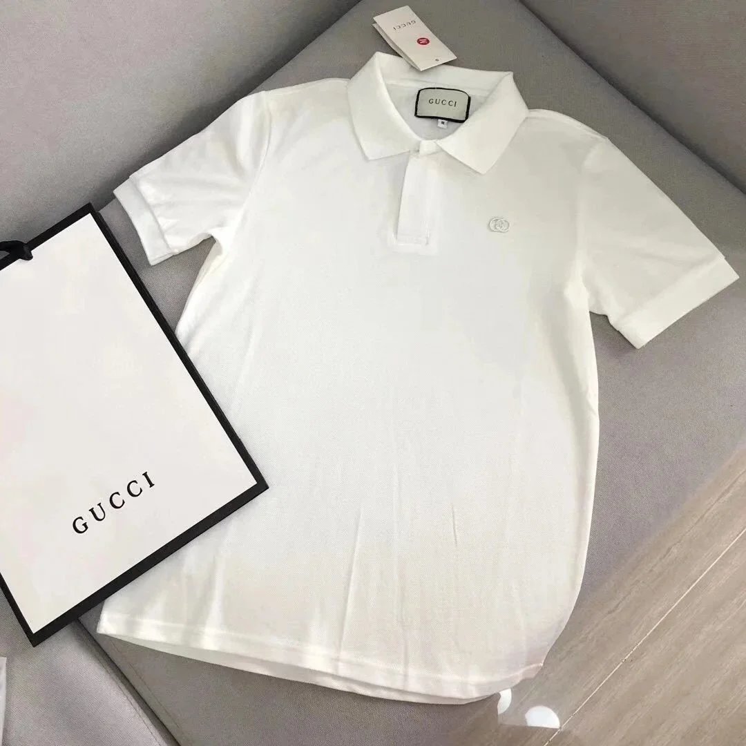 Gucci T-Shirts Short-Sleeve Polo Shirt with Interlocking G Embroidery image 6