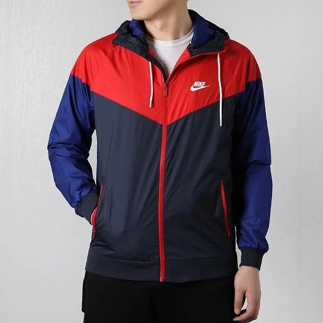 Nike Jackets Hooded color-block windbreaker — Orange Double Layer Upgrade