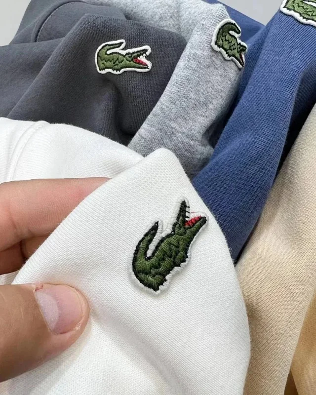 Lacoste Hoodies & Sweatshirts Crewneck sweatshirt with crocodile logo patch product detail image 1