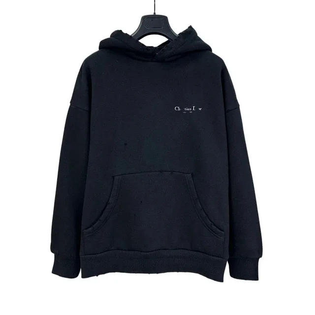 Unbranded Hoodies & Sweatshirts Distressed Hooded Sweatshirt with Kangaroo Pocket product detail image 1
