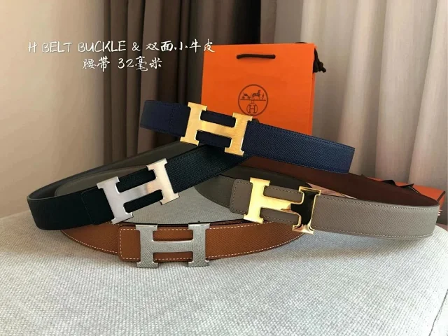 Hermès Belts Reversible 32 mm leather belt with H buckle product detail image 1