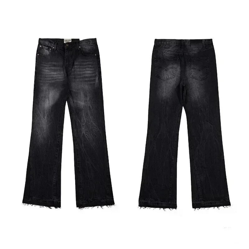 Black Washed Flare Jeans