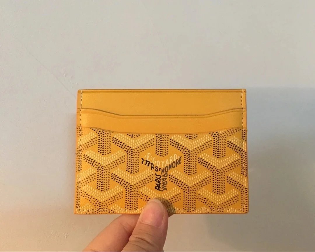 Goyard Wallets & Card Holders Chevron Canvas Holder — Yellow