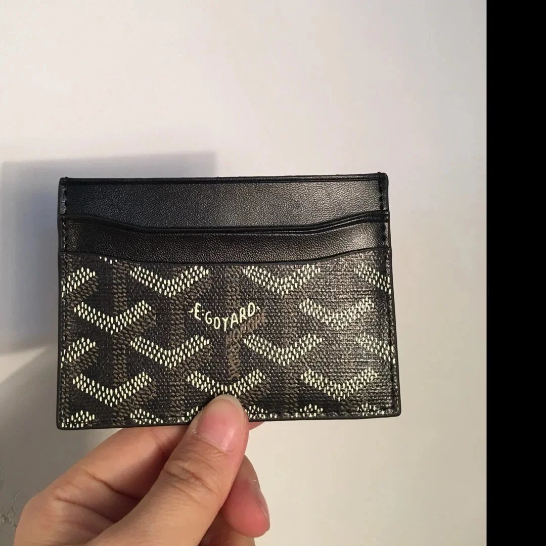 Goyard Wallets & Card Holders Chevron Canvas Holder — Black