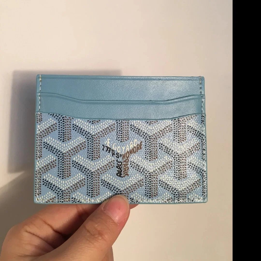 Goyard Wallets & Card Holders Chevron Canvas Holder — Light blue