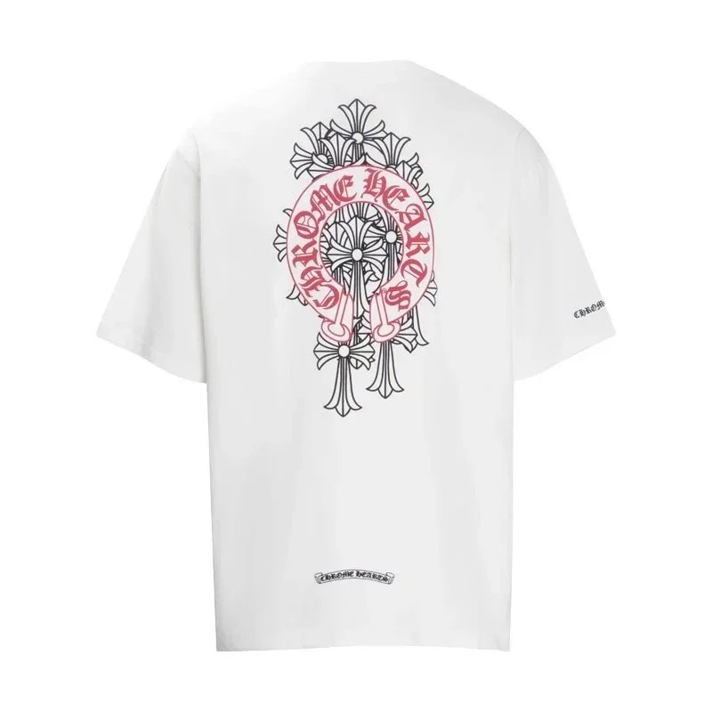 Chrome Hearts T-Shirts Short-Sleeve T-Shirt with Cross Graphic Print — 6002 white