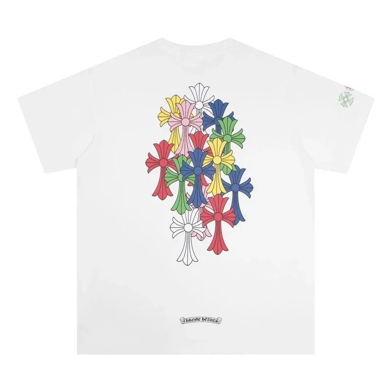 Chrome Hearts T-Shirts Short-Sleeve T-Shirt with Cross Graphic Print — 6016 white