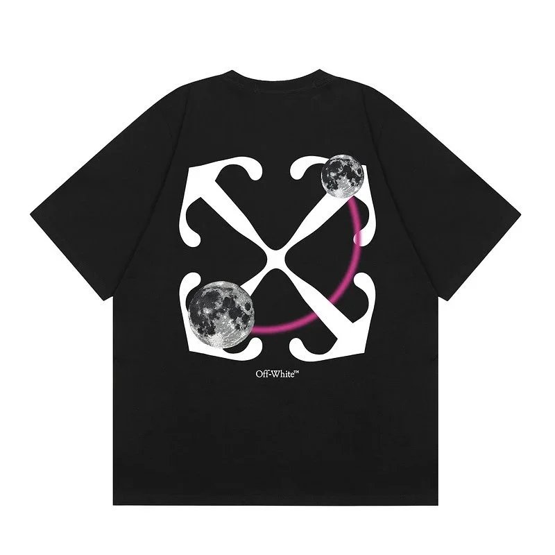 Off-White T-Shirts Graphic Print — F55 black