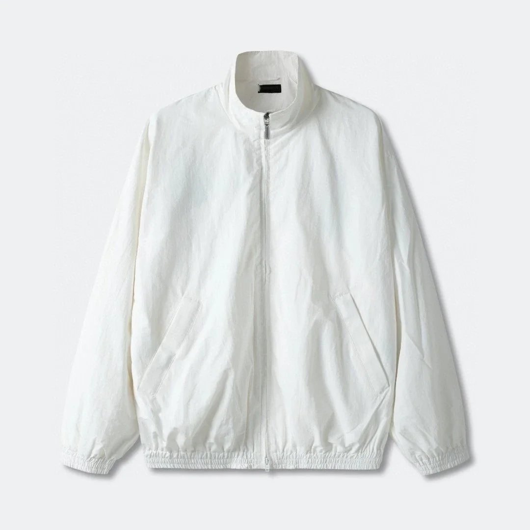 Balenciaga Jackets Stand-collar zip-up jacket with back logo print image 2