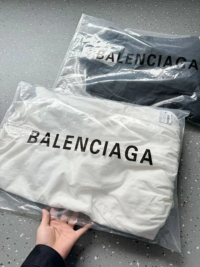 Balenciaga Jackets Stand-collar zip-up jacket with back logo print product detail image 6