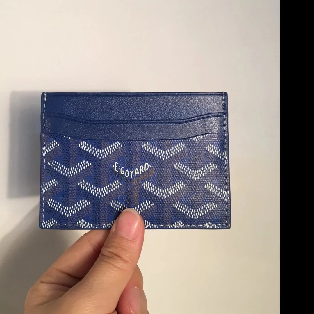 Goyard Wallets & Card Holders Chevron Canvas Holder — Blue