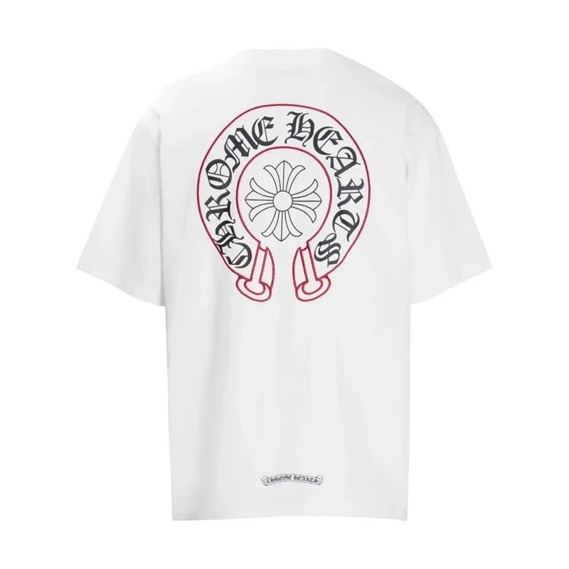 Chrome Hearts T-Shirts Short-Sleeve T-Shirt with Cross Graphic Print — 6008 white