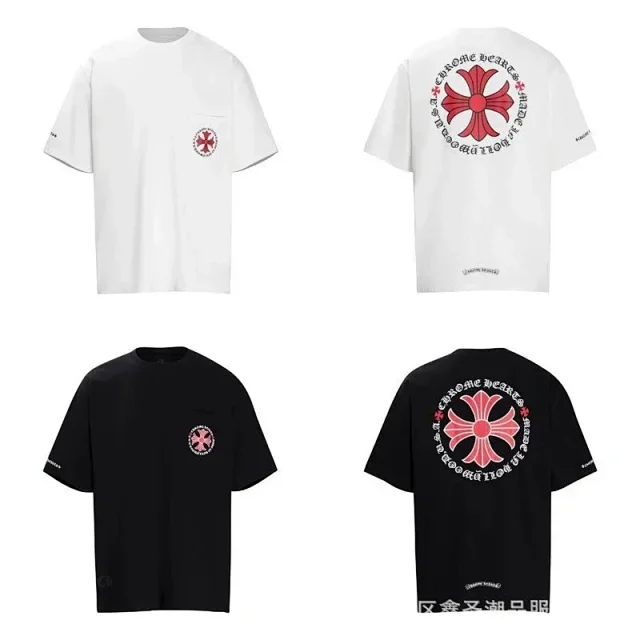 Chrome Hearts T-Shirts Short-Sleeve T-Shirt with Cross Graphic Print product detail image 3