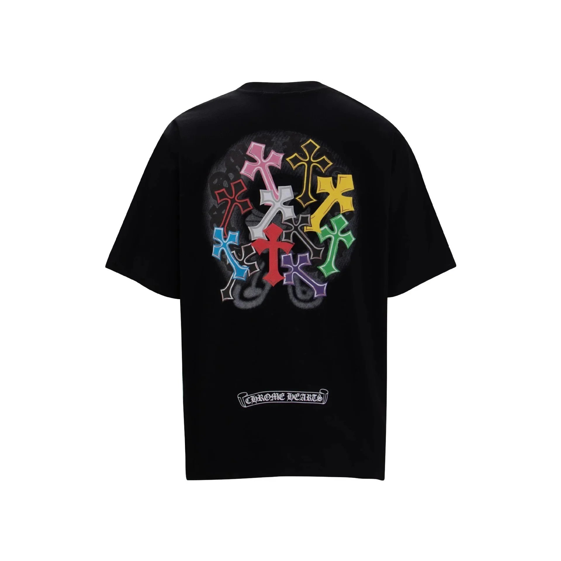 Chrome Hearts T-Shirts Short-Sleeve T-Shirt with Cross Graphic Print — 6024 black