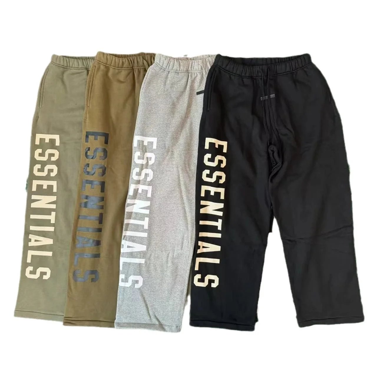 Fear of God Essentials Trousers Wide-Leg Drawstring with Vertical Leg Print image 5