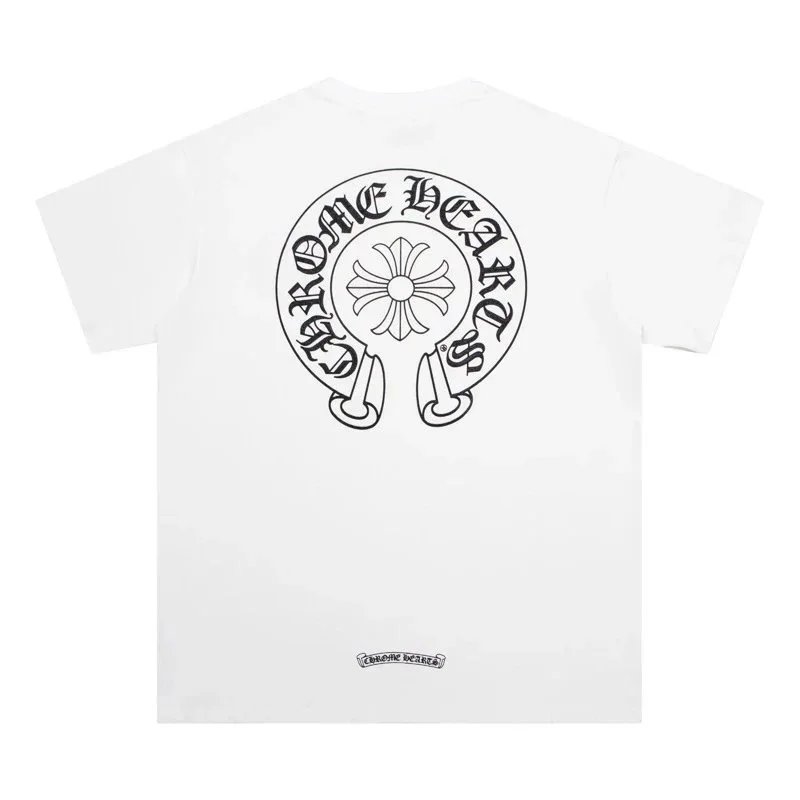 Chrome Hearts T-Shirts Short-Sleeve T-Shirt with Cross Graphic Print — 6012 White Noctilucent